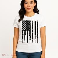Bullet Riddled American Rifle Flag Women's T-Shirt thumb 4