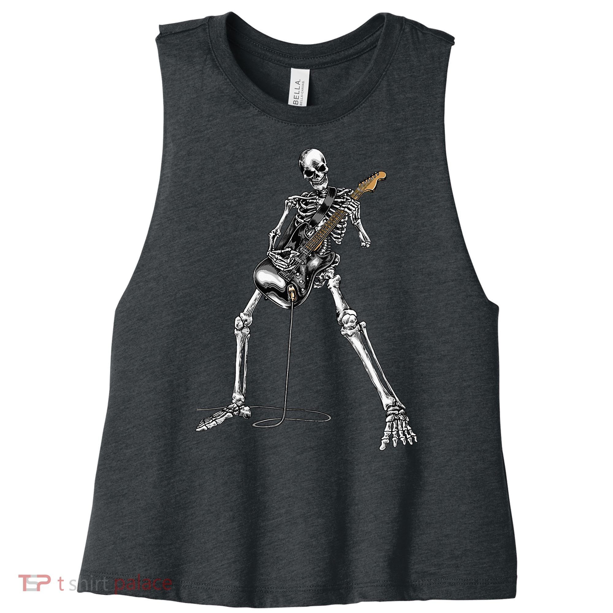 Band Rock And Roll Guitar For Men Band Women's Racerback Cropped Tank