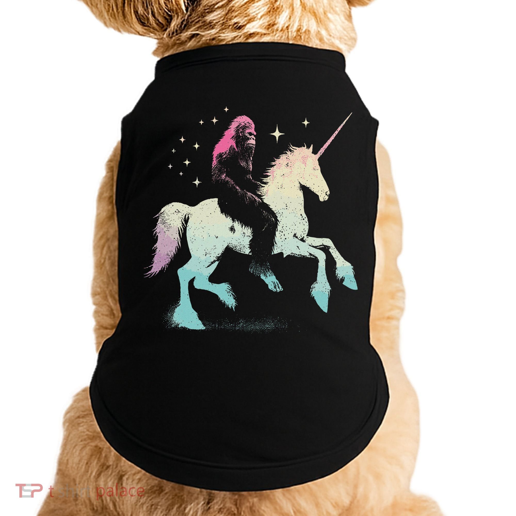 Bigfoot Riding A Unicorn Funny Sasquatch Lover Doggie Tank