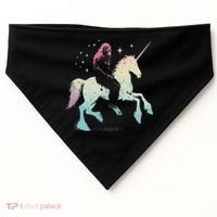 Bigfoot Riding A Unicorn Funny Sasquatch Lover USA-Made Doggie Bandana thumb 0