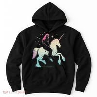 Bigfoot Riding A Unicorn Funny Sasquatch Lover Hoodie thumb 0