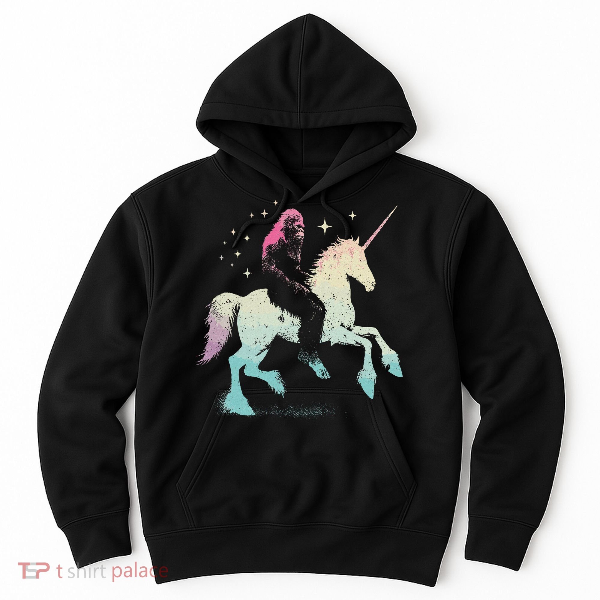Bigfoot Riding A Unicorn Funny Sasquatch Lover Hoodie