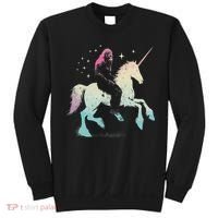 Bigfoot Riding A Unicorn Funny Sasquatch Lover Sweatshirt thumb 0