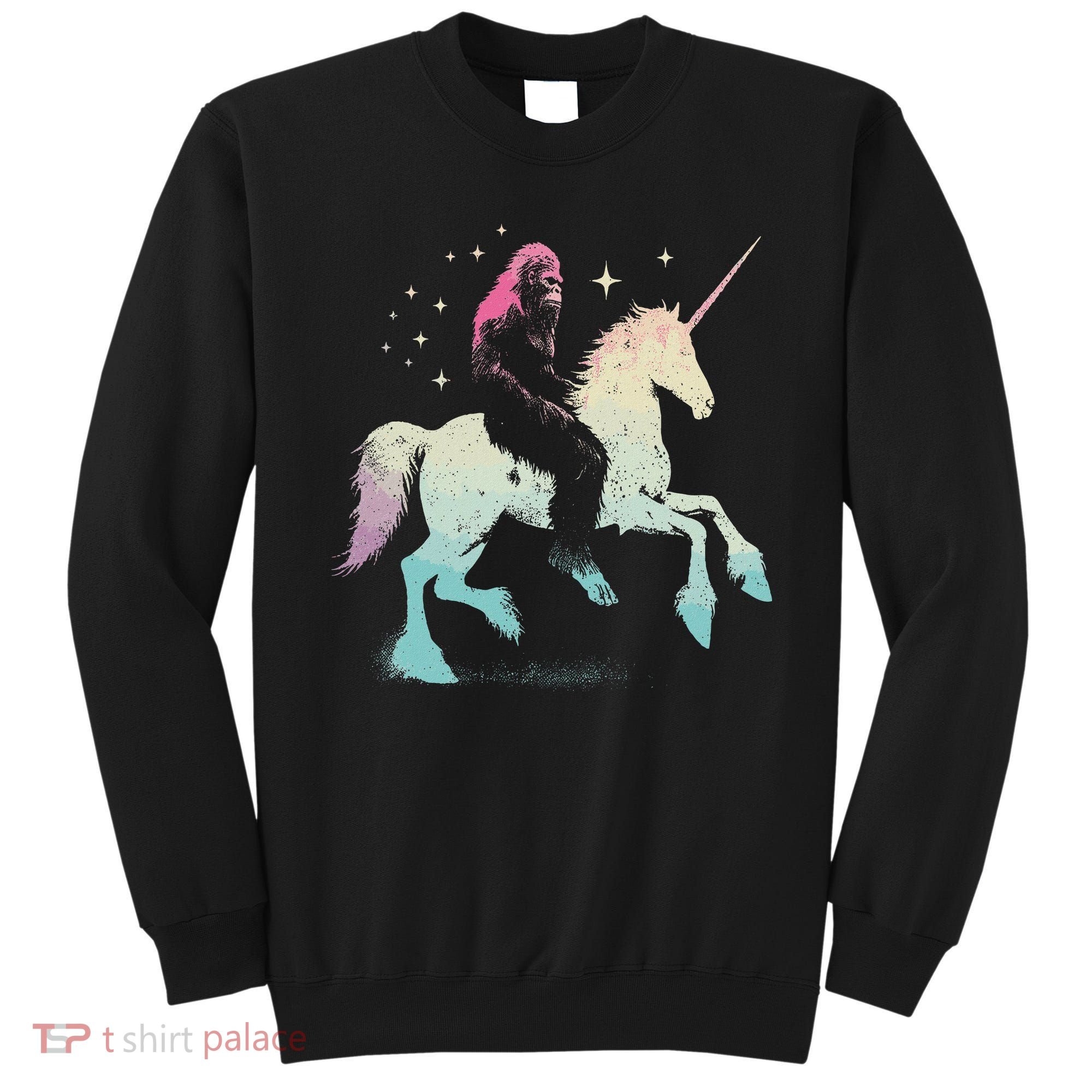 Bigfoot Riding A Unicorn Funny Sasquatch Lover Sweatshirt