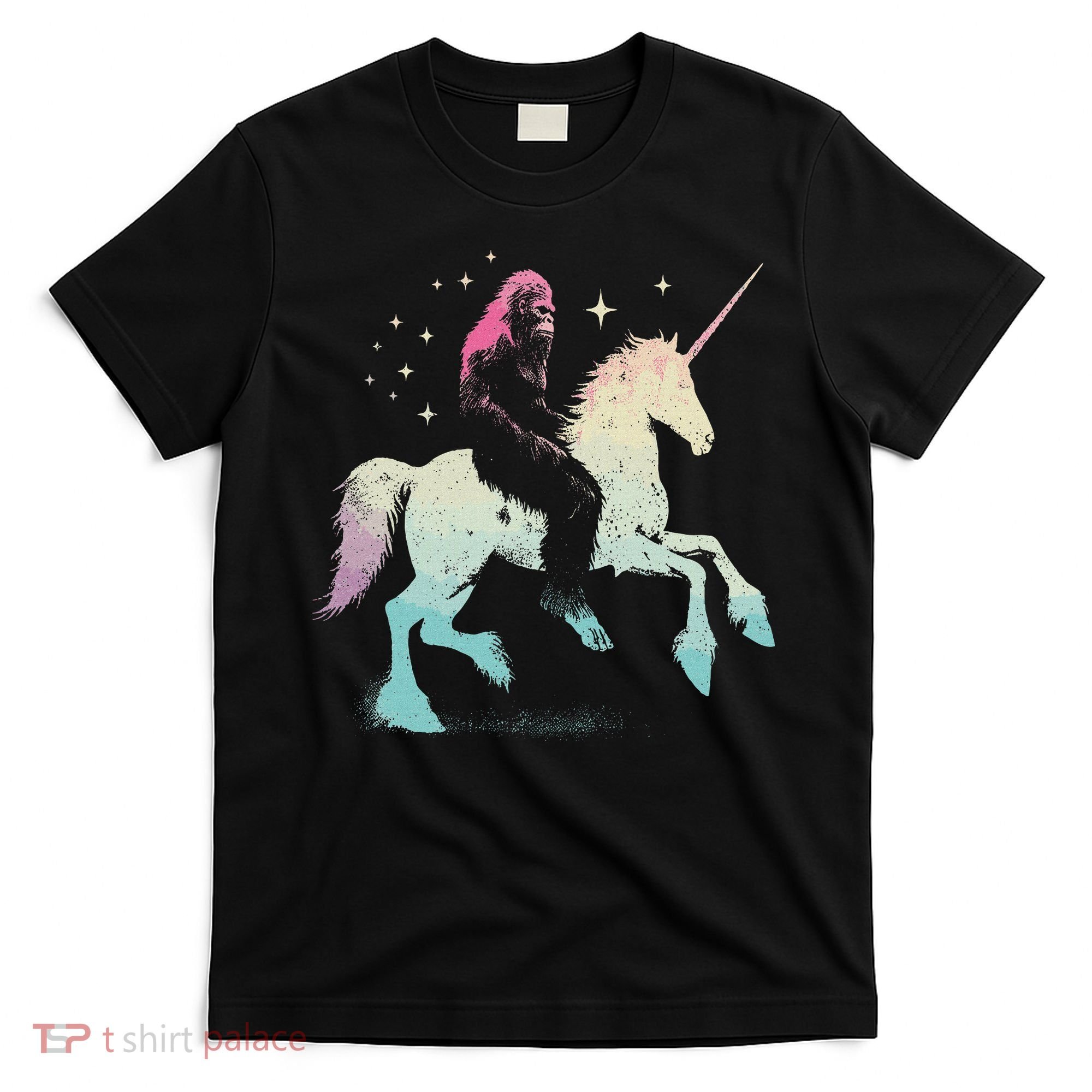 Bigfoot Riding A Unicorn Funny Sasquatch Lover T-Shirt