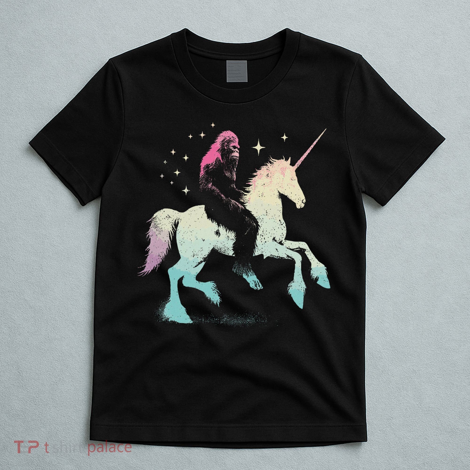 Bigfoot Riding A Unicorn Funny Sasquatch Lover T-Shirt