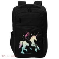 Bigfoot Riding A Unicorn Funny Sasquatch Lover Impact Tech Backpack thumb 0