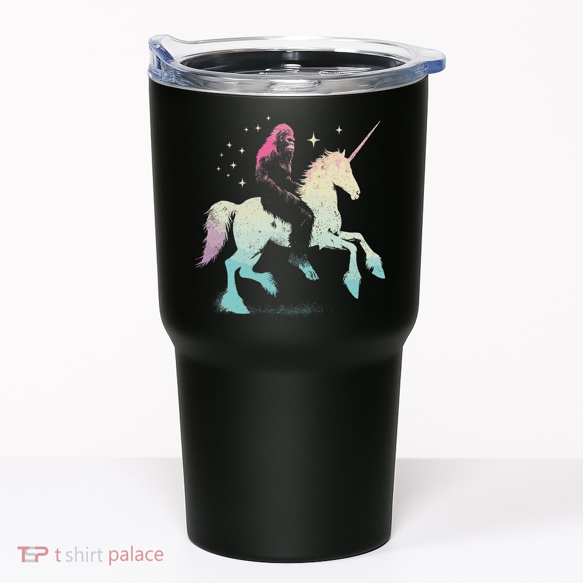 Bigfoot Riding A Unicorn Funny Sasquatch Lover Tumbler