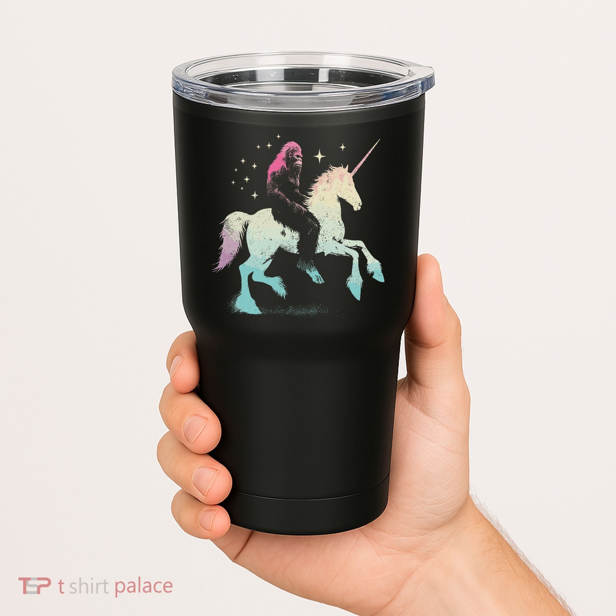 Bigfoot Riding A Unicorn Funny Sasquatch Lover Tumbler