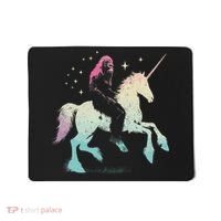 Bigfoot Riding A Unicorn Funny Sasquatch Lover Mousepad thumb 0