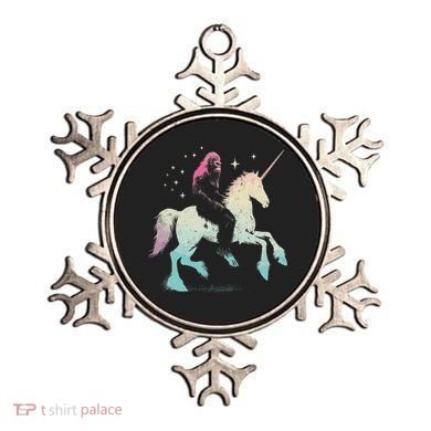 Bigfoot Riding A Unicorn Funny Sasquatch Lover Ornament