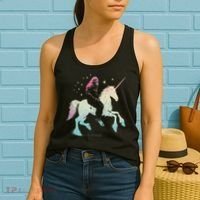 Bigfoot Riding A Unicorn Funny Sasquatch Lover Women's Tank Top thumb 2