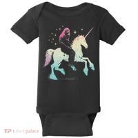 Bigfoot Riding A Unicorn Funny Sasquatch Lover Baby Bodysuit thumb 0