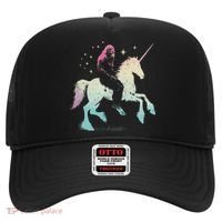 Bigfoot Riding A Unicorn Funny Sasquatch Lover Hat thumb 0