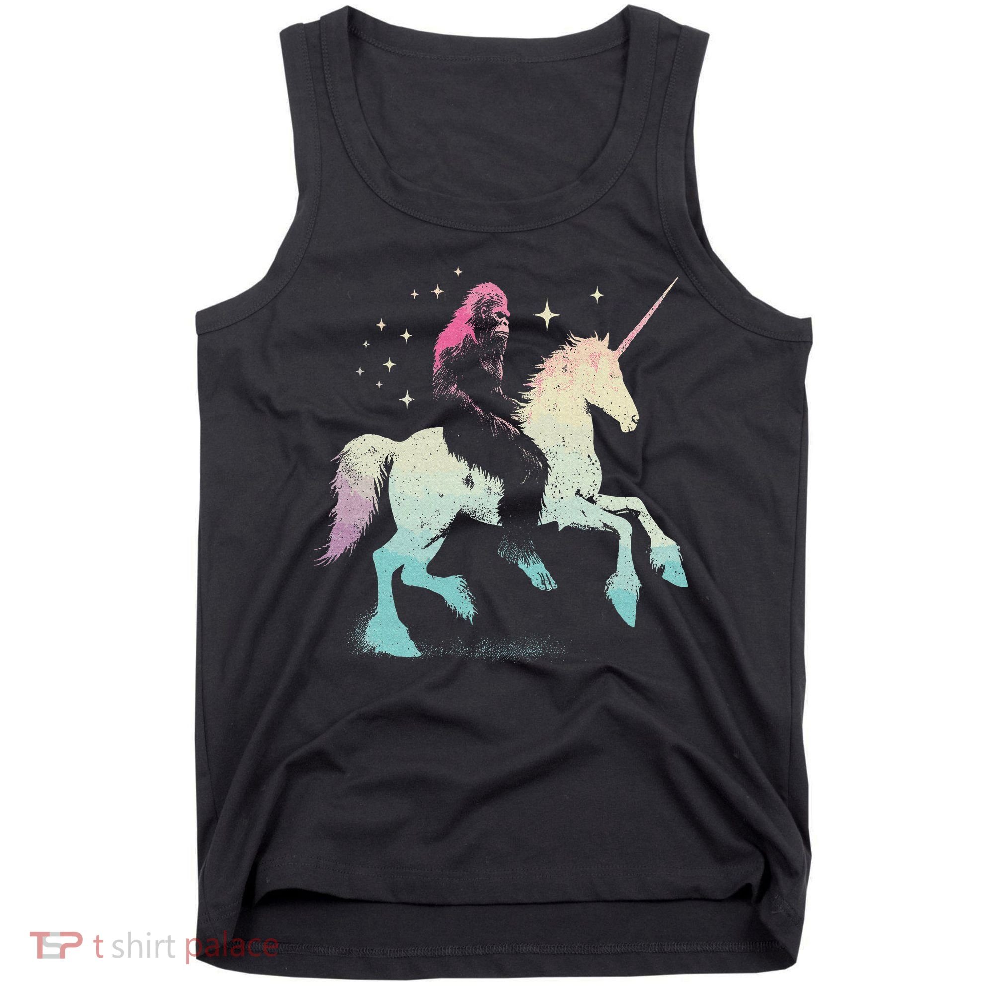 Bigfoot Riding A Unicorn Funny Sasquatch Lover Tank Top