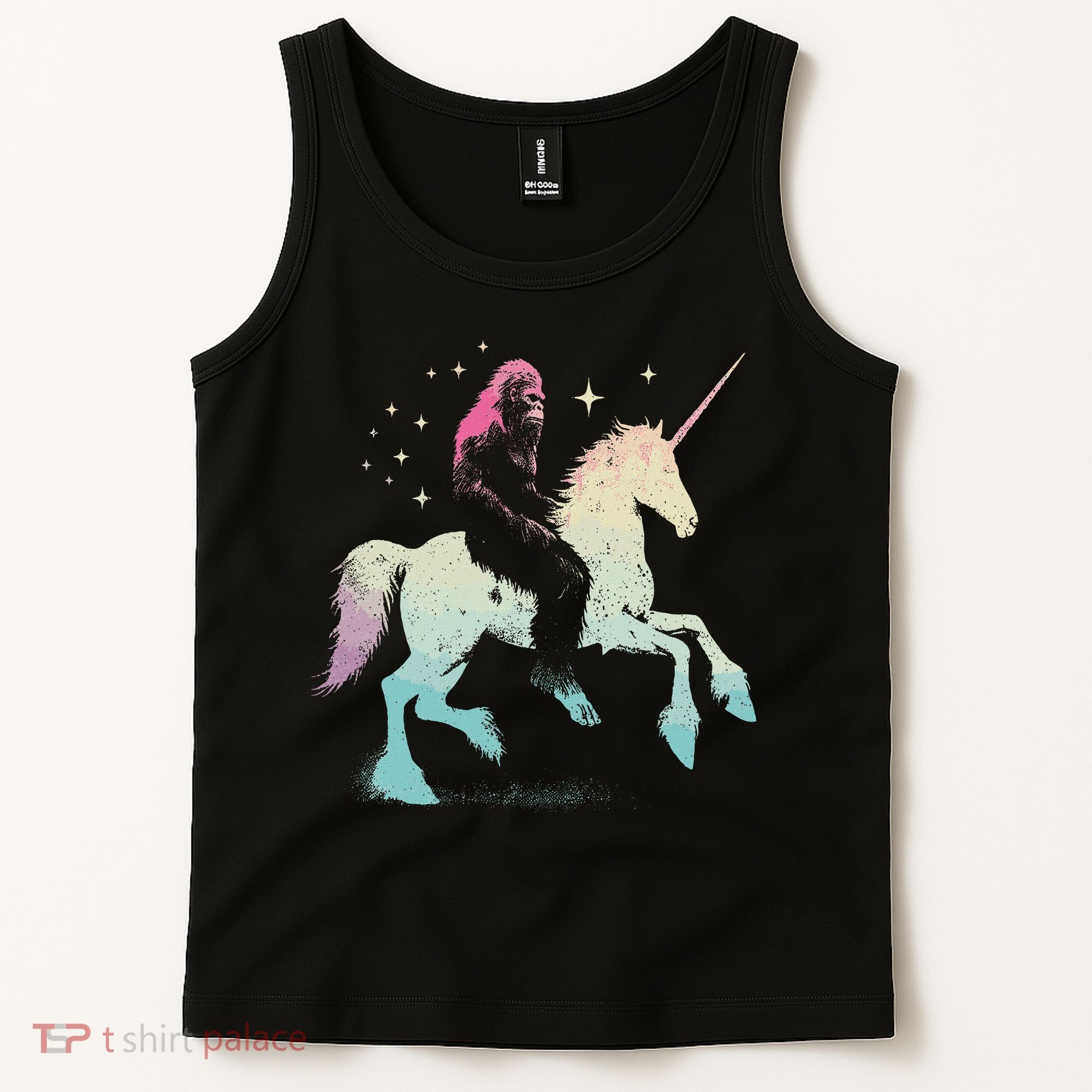 Bigfoot Riding A Unicorn Funny Sasquatch Lover Tank Top