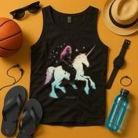 Bigfoot Riding A Unicorn Funny Sasquatch Lover Tank Top thumb 4