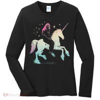 Bigfoot Riding A Unicorn Funny Sasquatch Lover Women's Long Sleeve Shirt thumb 0