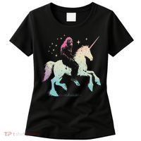 Bigfoot Riding A Unicorn Funny Sasquatch Lover Women's T-Shirt thumb 0