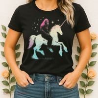 Bigfoot Riding A Unicorn Funny Sasquatch Lover Women's T-Shirt thumb 2