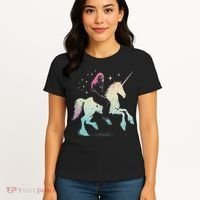 Bigfoot Riding A Unicorn Funny Sasquatch Lover Women's T-Shirt thumb 4