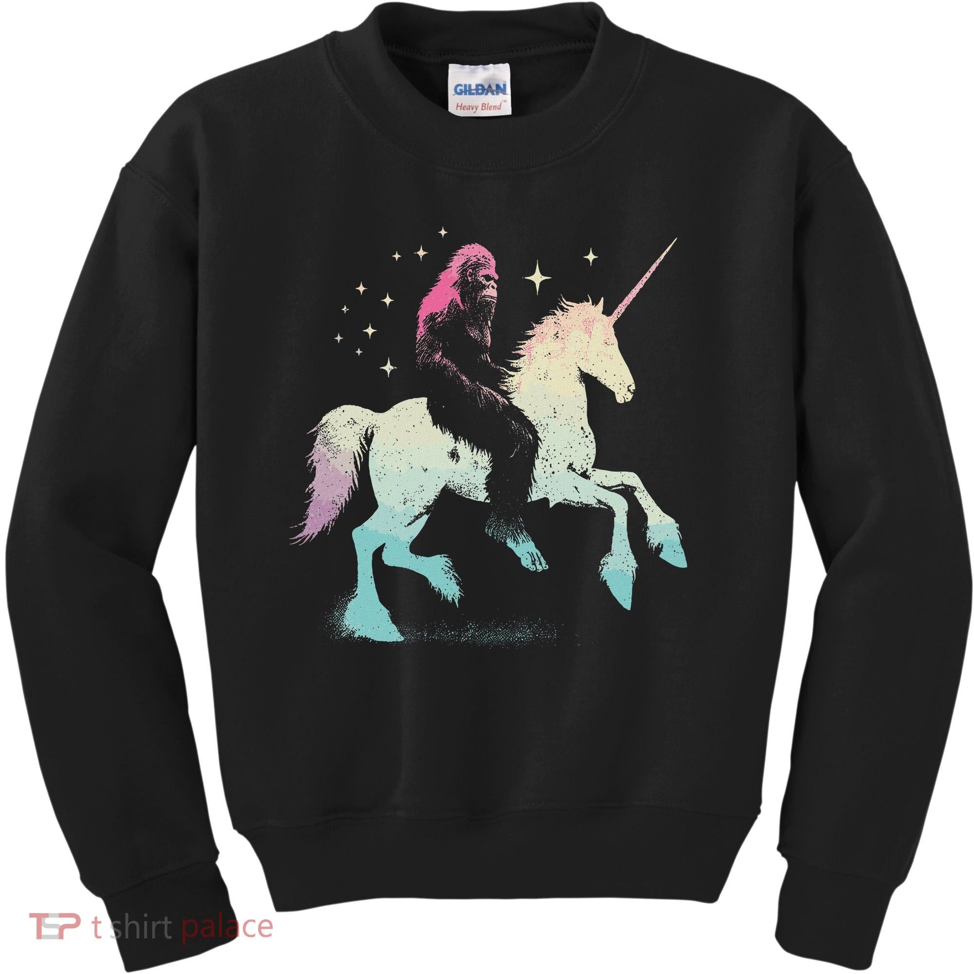 Bigfoot Riding A Unicorn Funny Sasquatch Lover Kids Sweatshirt