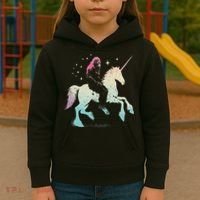 Bigfoot Riding A Unicorn Funny Sasquatch Lover Kids Hoodie thumb 3