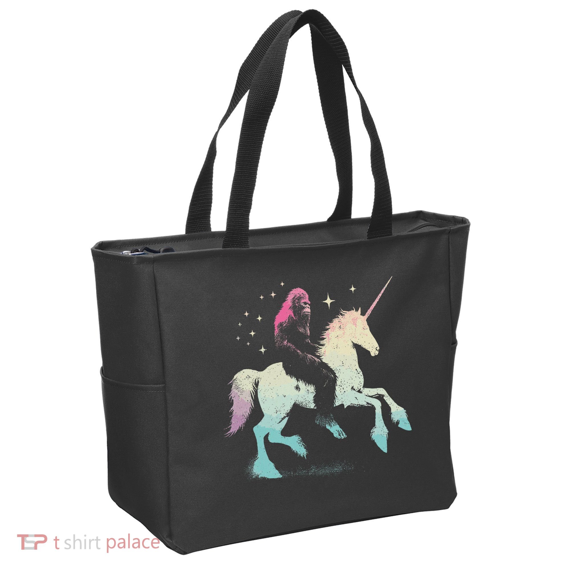 Bigfoot Riding A Unicorn Funny Sasquatch Lover Tote Bag