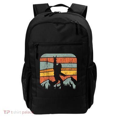 Bigfoot Rock and Roll Retro Mountain Sunset Sasquatch Gift Backpack