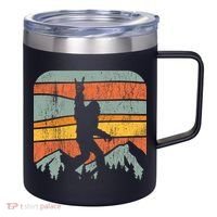 Bigfoot Rock and Roll Retro Mountain Sunset Sasquatch Gift 12oz Stainless Steel Coffee Mug thumb 0