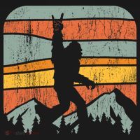 Bigfoot Rock and Roll Retro Mountain Sunset Sasquatch Gift Ornament thumb 1