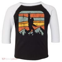 Bigfoot Rock and Roll Retro Mountain Sunset Sasquatch Gift Toddler Fine Jersey T-Shirt thumb 0