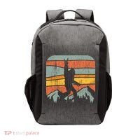 Bigfoot Rock and Roll Retro Mountain Sunset Sasquatch Gift Vector Backpack thumb 0