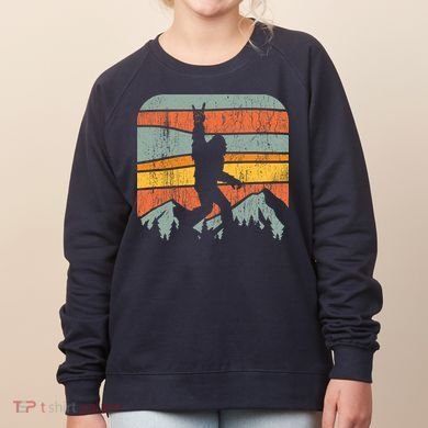 Bigfoot Rock and Roll Retro Mountain Sunset Sasquatch Gift Women's Sweatshirt