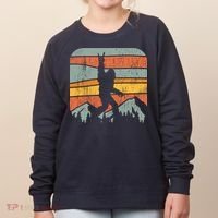 Bigfoot Rock and Roll Retro Mountain Sunset Sasquatch Gift Women's Sweatshirt thumb 0