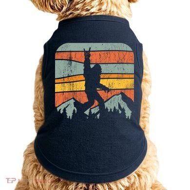 Bigfoot Rock and Roll Retro Mountain Sunset Sasquatch Gift Doggie Tank