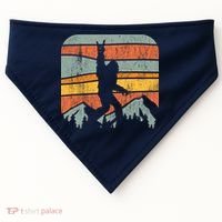 Bigfoot Rock and Roll Retro Mountain Sunset Sasquatch Gift USA-Made Doggie Bandana thumb 0