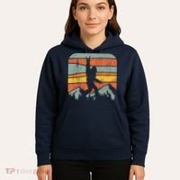 Bigfoot Rock and Roll Retro Mountain Sunset Sasquatch Gift Hoodie thumb 5