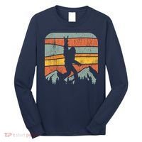 Bigfoot Rock and Roll Retro Mountain Sunset Sasquatch Gift Long Sleeve Shirt thumb 0