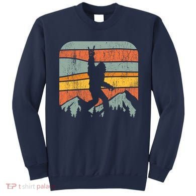 Bigfoot Rock and Roll Retro Mountain Sunset Sasquatch Gift Sweatshirt
