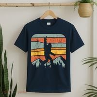 Bigfoot Rock and Roll Retro Mountain Sunset Sasquatch Gift T-Shirt thumb 2