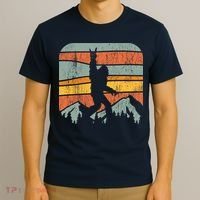 Bigfoot Rock and Roll Retro Mountain Sunset Sasquatch Gift T-Shirt thumb 3