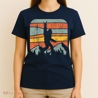 Bigfoot Rock and Roll Retro Mountain Sunset Sasquatch Gift T-Shirt thumb 4