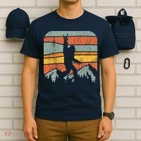 Bigfoot Rock and Roll Retro Mountain Sunset Sasquatch Gift T-Shirt thumb 6