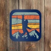 Bigfoot Rock and Roll Retro Mountain Sunset Sasquatch Gift Coaster thumb 0