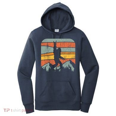 Bigfoot Rock and Roll Retro Mountain Sunset Sasquatch Gift Women's Hoodie