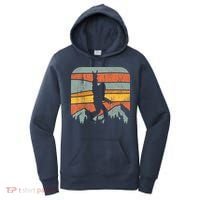 Bigfoot Rock and Roll Retro Mountain Sunset Sasquatch Gift Women's Hoodie thumb 0