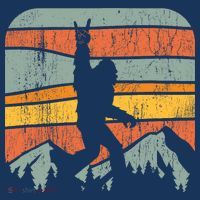 Bigfoot Rock and Roll Retro Mountain Sunset Sasquatch Gift Mousepad thumb 1