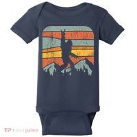 Bigfoot Rock and Roll Retro Mountain Sunset Sasquatch Gift Baby Bodysuit thumb 0