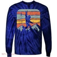 Bigfoot Rock and Roll Retro Mountain Sunset Sasquatch Gift Tie-Dye Long Sleeve Shirt thumb 0